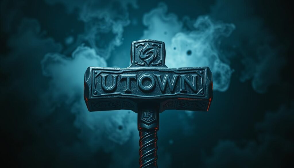 A striking image depicting the powerful "UTown" symbol of Thor's hammer, the Mjolnir, against a dramatic backdrop. The hammer's intricate runes and metallic detailing are captured in vivid, high-contrast detail, illuminated by dramatic lighting that casts dynamic shadows. The composition places the hammer as the focal point, surrounded by a moody, atmospheric environment that evokes a sense of power and mysticism. The overall aesthetic is dark, cinematic, and bold, reflecting the transformative nature of the "three key techniques" for cracking the Thor's Hammer code. A striking image depicting the powerful "UTown" symbol of Thor's hammer, the Mjolnir, against a dramatic backdrop. The hammer's intricate runes and metallic detailing are captured in vivid, high-contrast detail, illuminated by dramatic lighting that casts dynamic shadows. The composition places the hammer as the focal point, surrounded by a moody, atmospheric environment that evokes a sense of power and mysticism. The overall aesthetic is dark, cinematic, and bold, reflecting the transformative nature of the "three key techniques" for cracking the Thor's Hammer code.